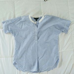 J. Crew oversize stripe short sleeve blouse